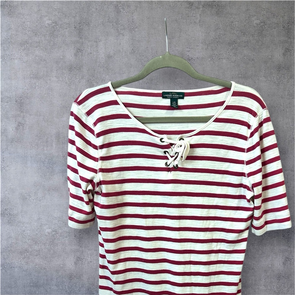 Vintage Ralph Lauren Jeans Co Striped Lace Tee